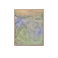 a painting of a green and blue painting on a black background