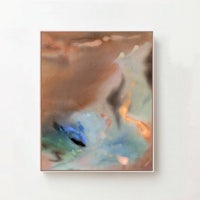 an abstract painting on a white wall