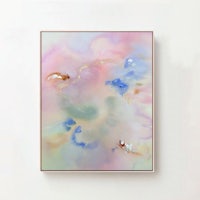 an abstract painting on a white wall